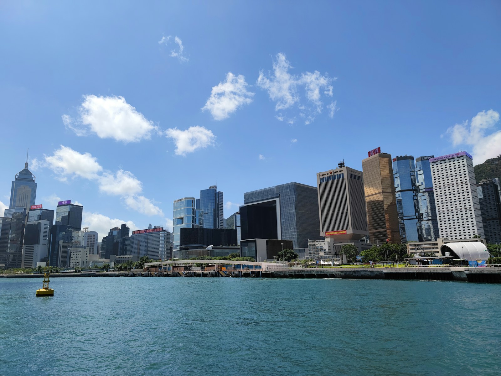 Hong Kong commercial waterfront and Central business district in daylight